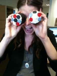 emma brennan with her cute as a button cupcakes